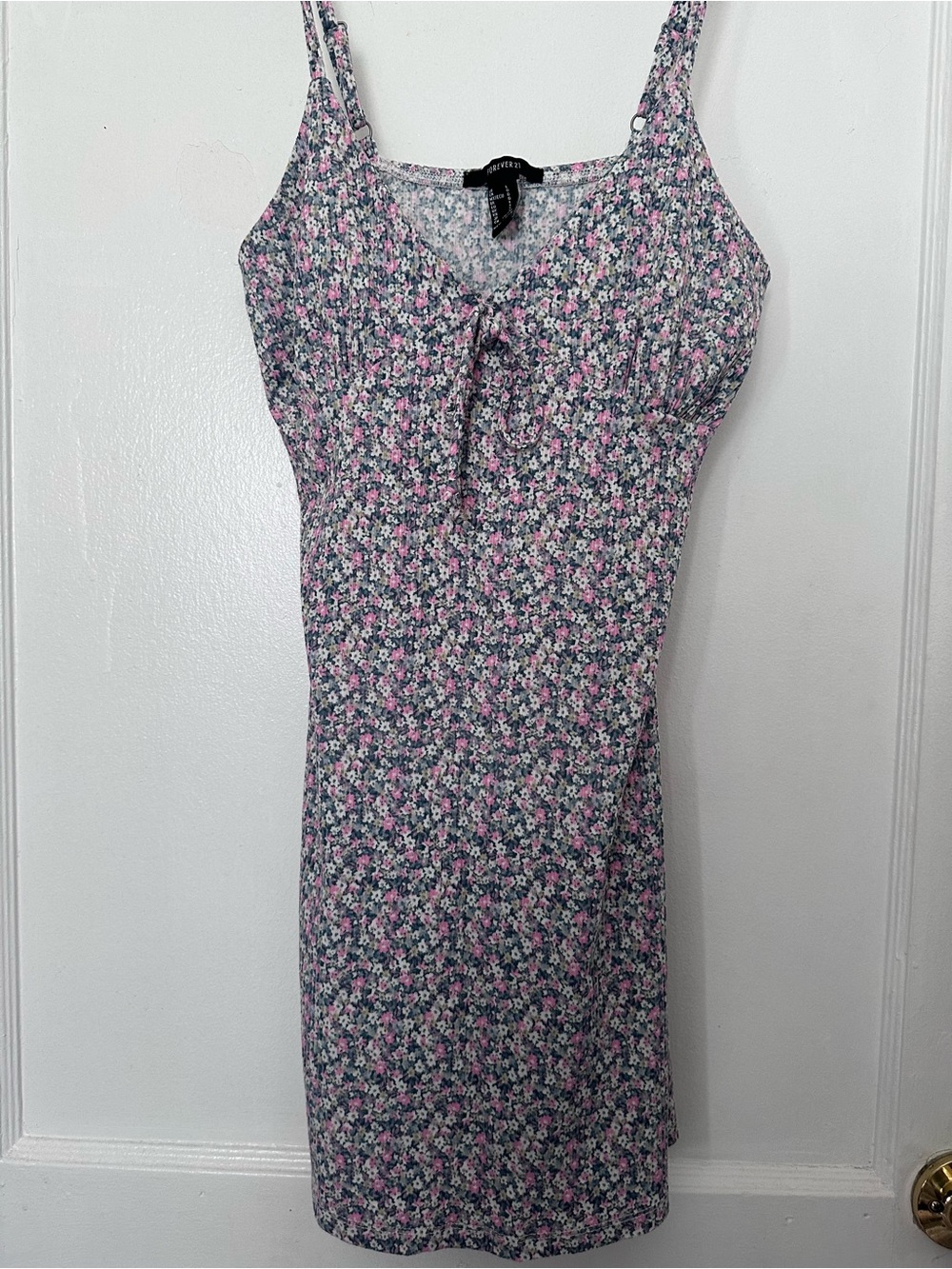 Floral Pink & Green Slip Dress - Brand Unknown